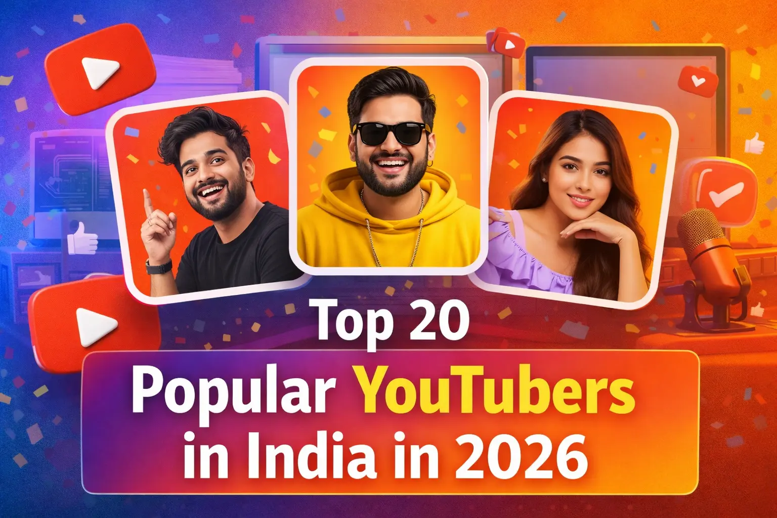 Top 20 Most Popular YouTubers in India in 2026